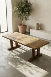Stoa dining table styled in a dining room interior