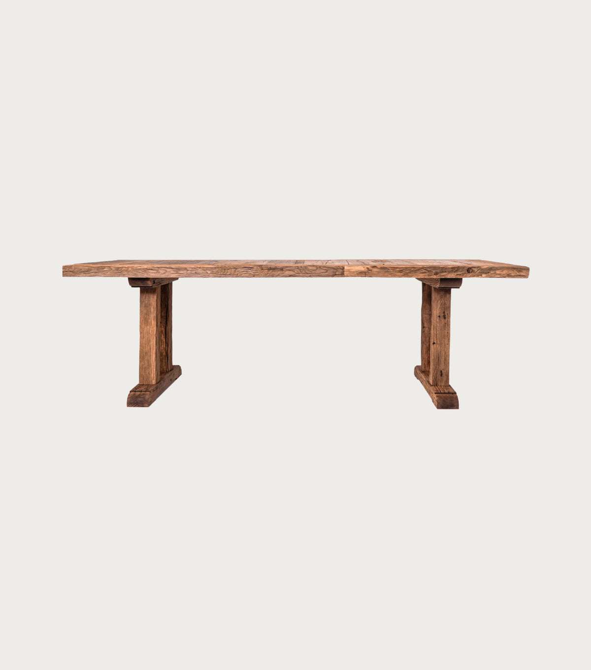 Stoa Reclaimed Oak Dining Table – low front view