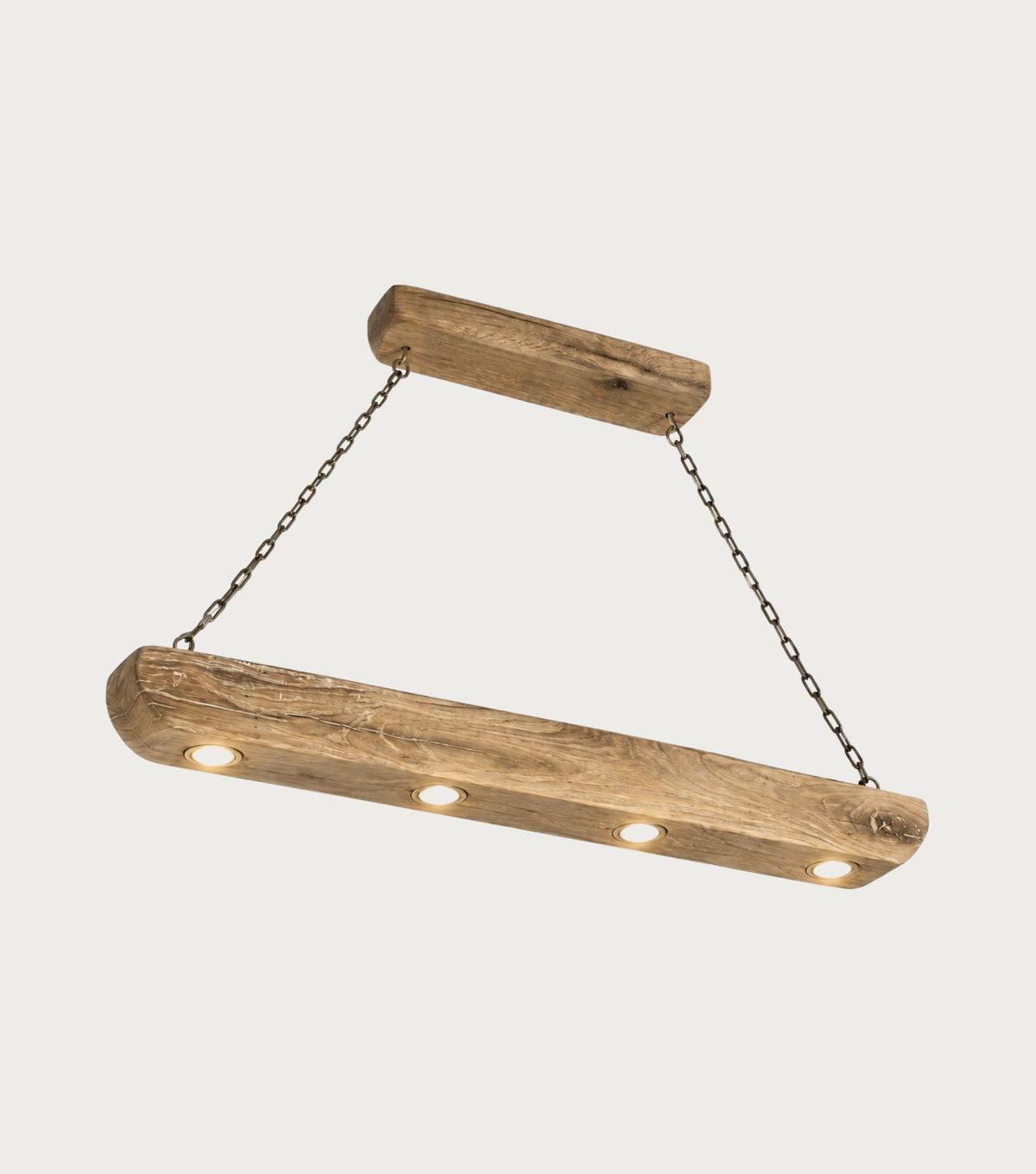 Tegmen Reclaimed Chestnut Beam Pendant Light – three-quarter view