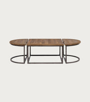 Tessera Reclaimed Oak Coffee Table – front view on a plain background