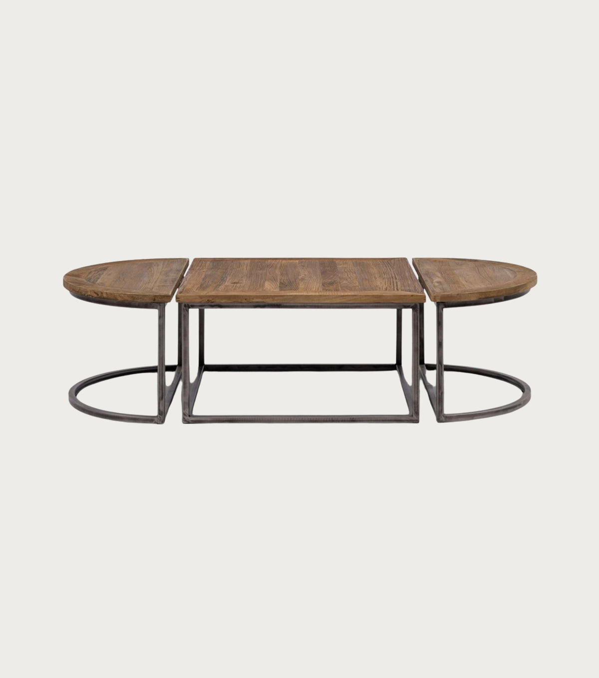 Tessera Reclaimed Oak Coffee Table – front view on a plain background