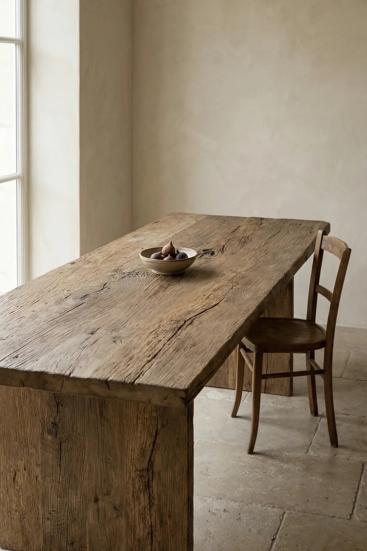 Thebes dining table in a living and dining space interior setting