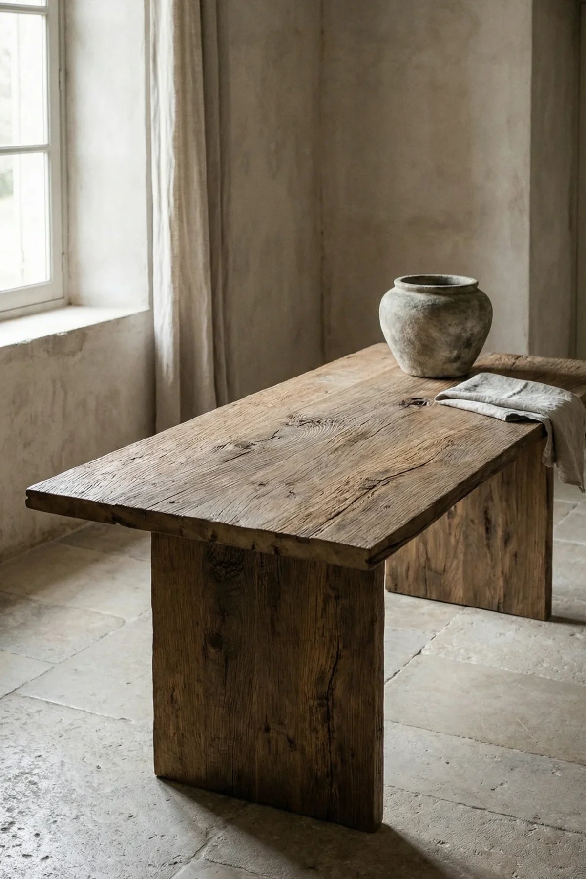 Thebes dining table in a living and dining space interior setting