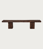Trabes Reclaimed Oak Bench – front view on a plain background