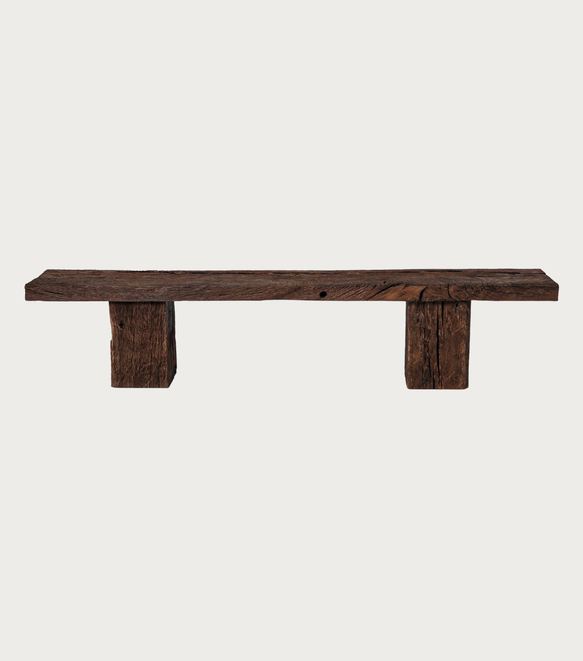 Trabes Reclaimed Oak Bench – front view on a plain background