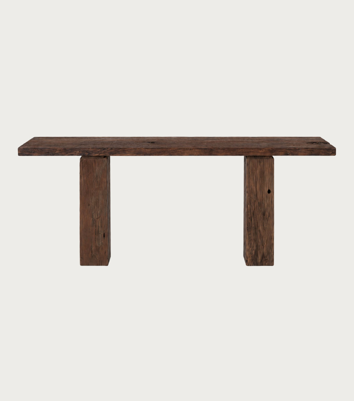 Trabes Reclaimed Oak Console Table – front view on a plain background