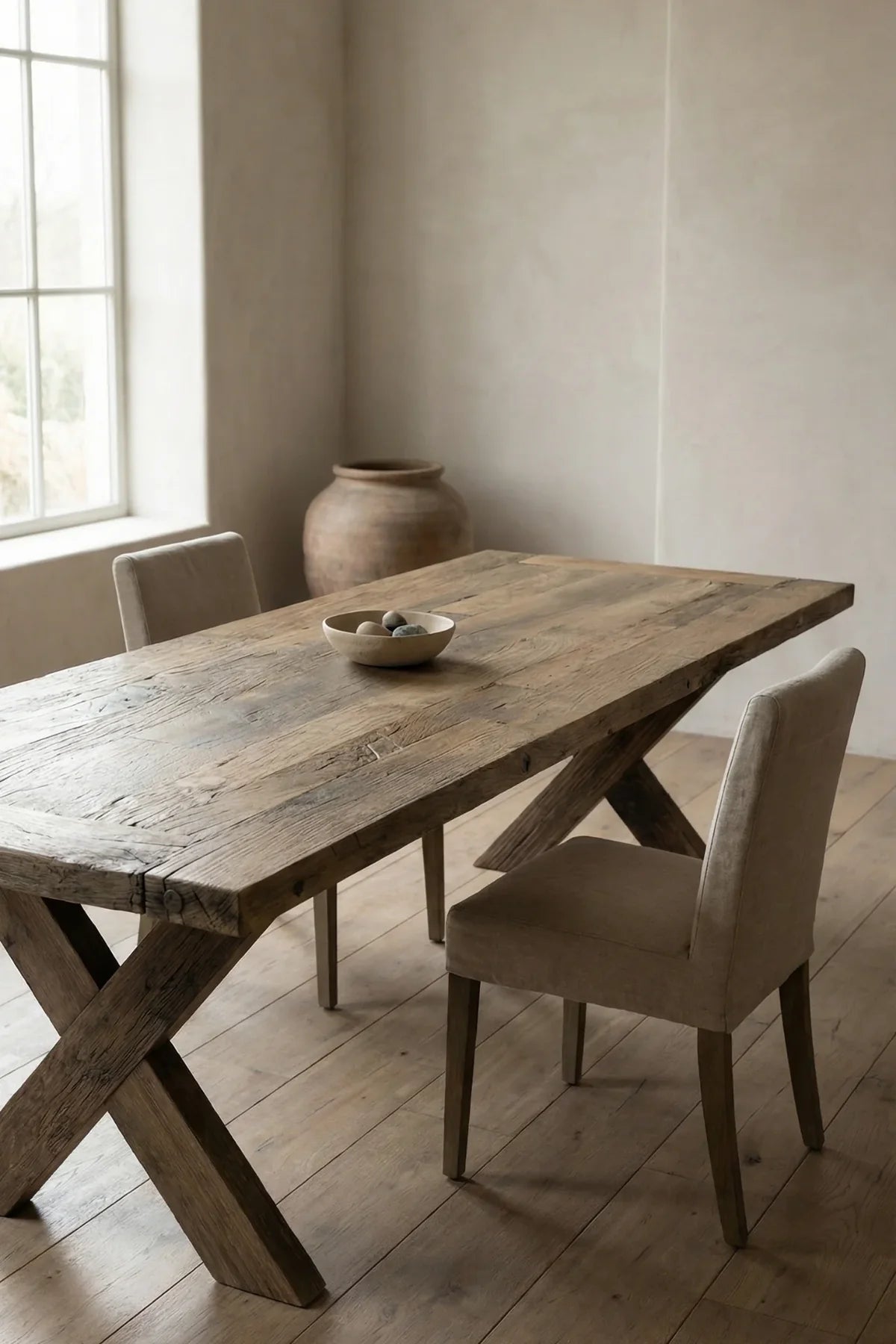 Traverse dining table styled in a dining room interior