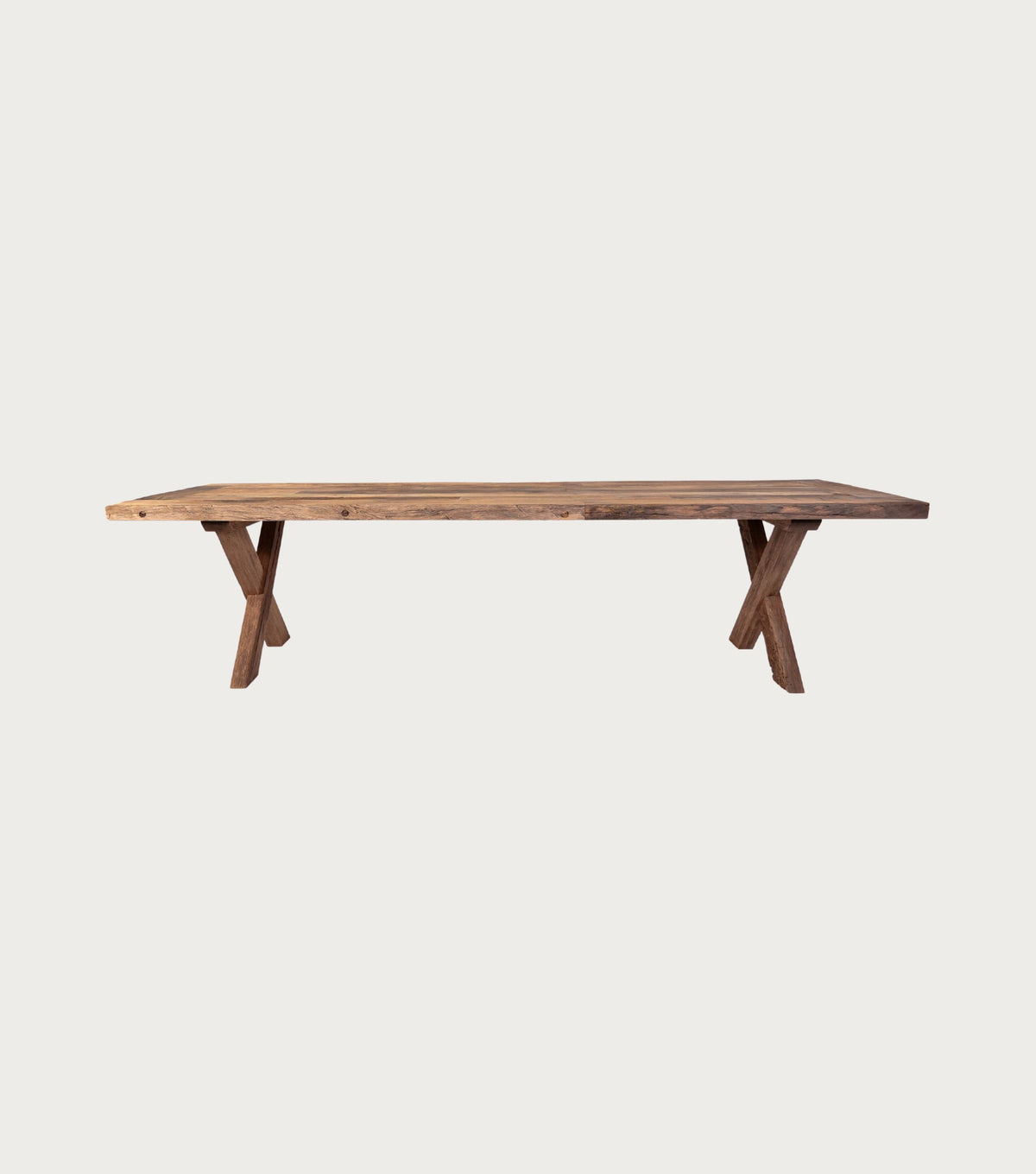 Traverse Reclaimed Oak Dining Table – front view on a plain background
